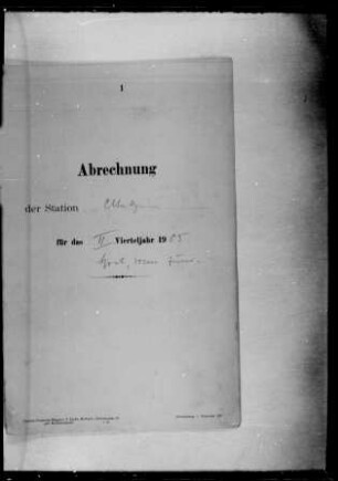 Kassenführung des Bezirksamtes Atakpame. Vierteljährliche Abrechnungen der Station Atakpame bzw. des Bezirksamtes Atakpame über erfolgte Einnahmen und Ausgaben