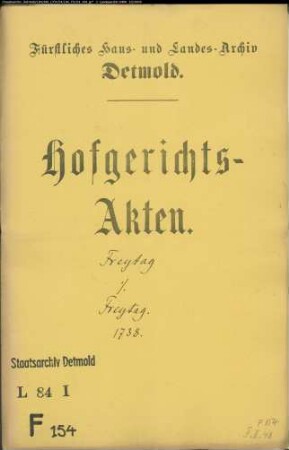 Freytag, Christoph und Consort. zu Greste gegen Geschwister Freytag auf Freytags Hof in sp. Johann Christoph Freytag - Schuldforderung