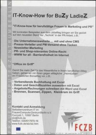 FrauenComputerZentrum "IT-Know-How for BuZy LadieZ"