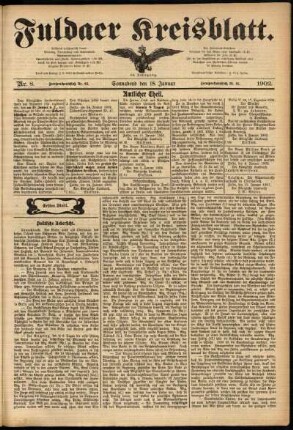 Erste Ausgabe vom Samstag, den 18. Januar 1902.