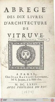 Abrege Des Dix Livres D'Architecture De Vitruve