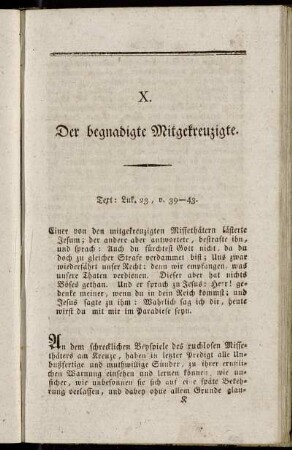 X. Der begnadigte Mitgekreuzigte.