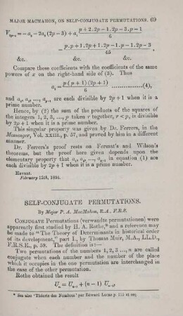 Self-conjugate permutations.