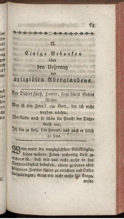 II. Einige Gedanken über den Ursprung des religiösen Aberglaubens.