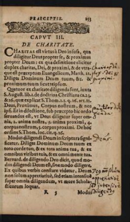 Caput III. De Charitate