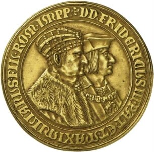 "Judenmedaille" auf die Kaiser Friedrich III. und Maximilian I., frühes 17. Jahrhundert