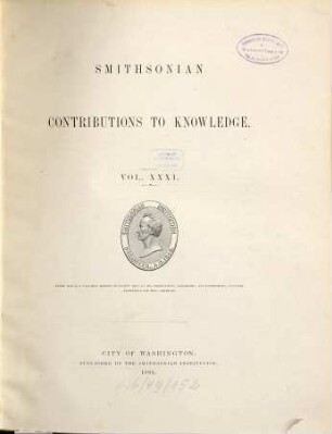 Smithsonian contributions to knowledge. 31. 1895