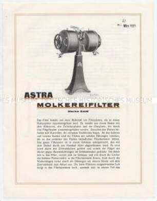 ASTRA MOLKEREIFILTER Marke EAM