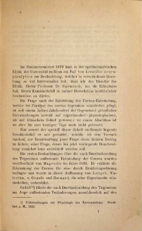 Über Keratitis neuroparalytica : Inaug.-Dissertation