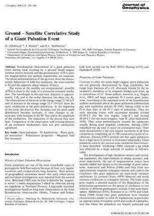 Ground - satellite correlative study of a giant pulsation event