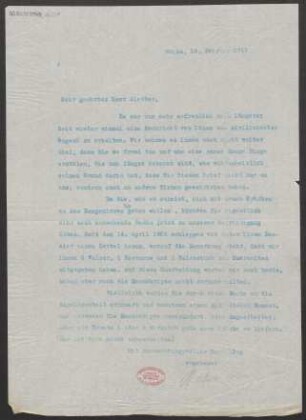 Brief an Wilhelm Aletter : 10.02.1912
