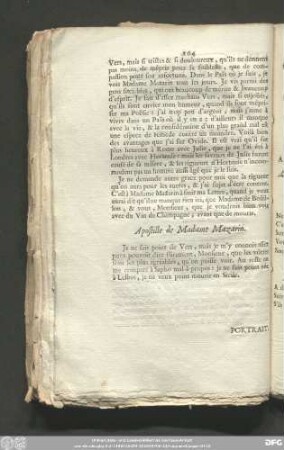 Apostille de Madame Mazarin.