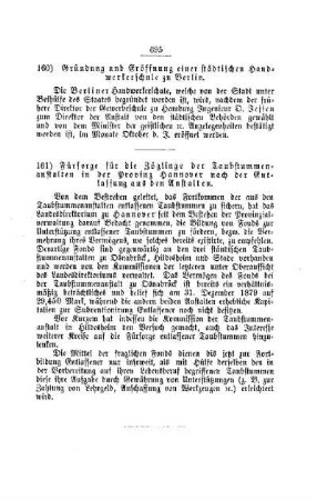 Gründung und Eröffnung einer städtischen Handwerkerschule zu Berlin : [V. Volksschulen]