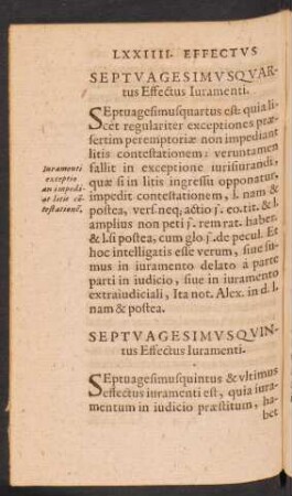 Septuagesimus Quartus Effectus Iuramenti.