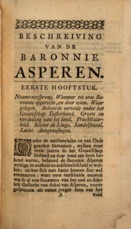 Beschreiving van de Stad en Baronnie Asperen