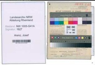 Entnazifizierung Josef Arenz , geb. 13.04.1892 (Polizeibeamter)