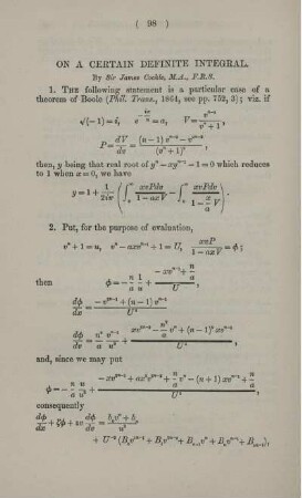 On a certain definite integral.