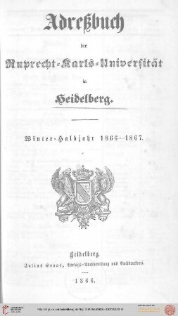 Wintersemester 1866/1867