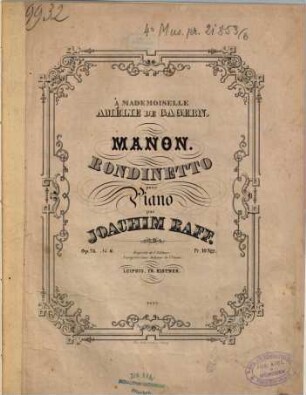 Manon : rondinetto pour piano ; op. 75, no. 6