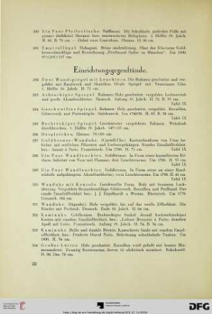 Einrichtungsgegenstände (Nr. 292-304)