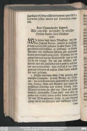 Das Neunzehende Capitel. Alle curiöse, zierliche, sinnliche Christen kennen Christum nicht.