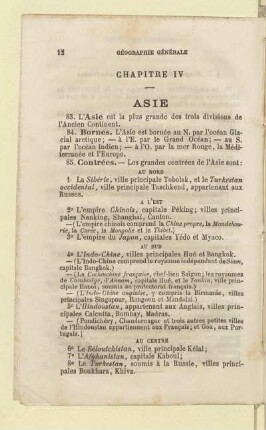 Chapitre IV Asie