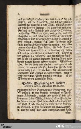 Sechste Bezeugung des Geistes [...].