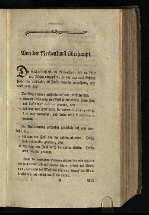 Von der Rechenkunst ueberhaupt
