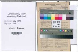 Entnazifizierung Therese Mauritz , geb. 22.01.1900 (Postassistentin)