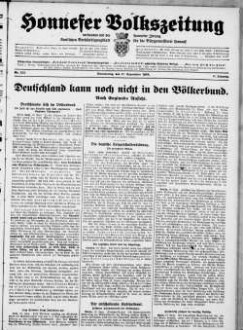 Honnefer Volkszeitung. 1889-1978