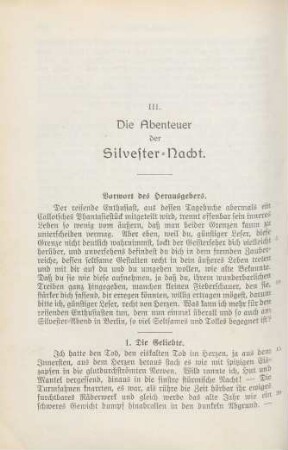 III. Die Abenteuer der Silvester-Nacht