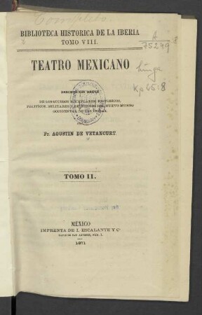 T. 2: Tercera parte del Teatro mexicano