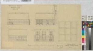 Neubau eines Empfangsgebäudes auf Bahnhof Neubeckum: Wartesaal 1. und 2. Klasse: Ansichten, M. 1:50