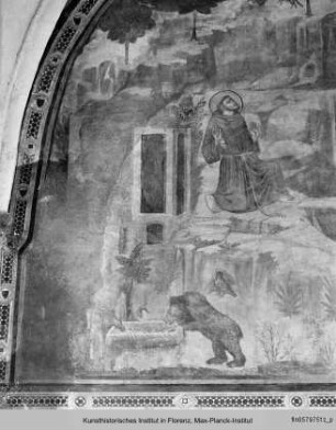 Wanddekoration : Stigmatisation des Heiligen Franziskus (oberes Register)