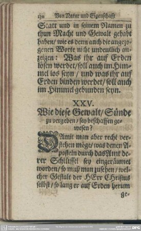 XXV. Wie diese Gewalt, Sünde zu vergeben, so beschaffen gewesen?