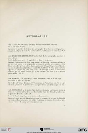 Autographes (Nr. 125-152)