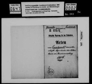 Nachwahl eines ritterschaftlichen Abgeordneten für den Landtag 1906