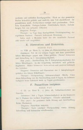 E. Haematom und Distorsion.