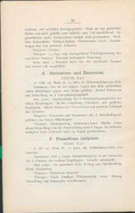 E. Haematom und Distorsion.