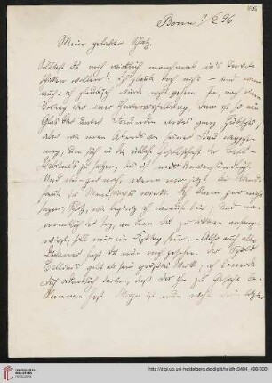Heid. Hs. 3484,496: Brief von Eberhard Gothein an Marie Luise Gothein