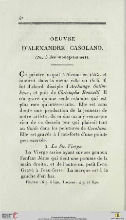 Oeuvre d’Alexandre Casolano