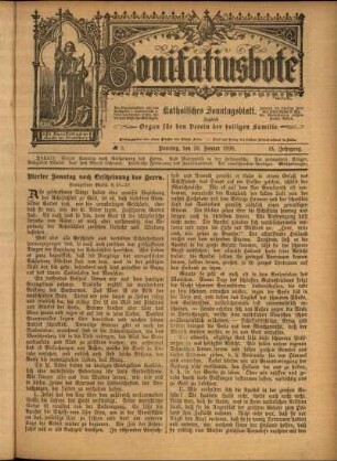 Erste Ausgabe vom Sonntag, den 30. Januar 1898.