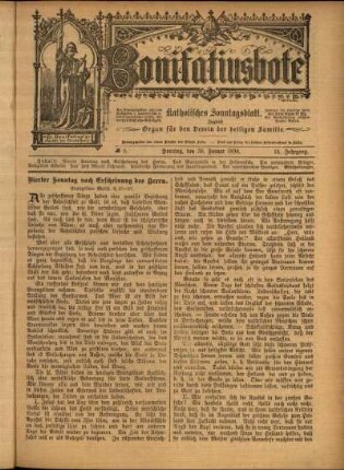 Erste Ausgabe vom Sonntag, den 30. Januar 1898.