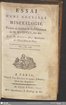 Essai D'Une Nouvelle Minéralogie