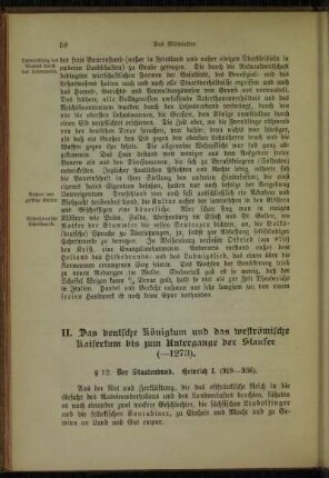II. Das deutsche Königtum und das weströmische Kaisertum bis zum Untergange der Staufer (-1273)