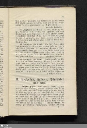 II. Vorspeisen, Pasteten, Schnittchen und dergl.