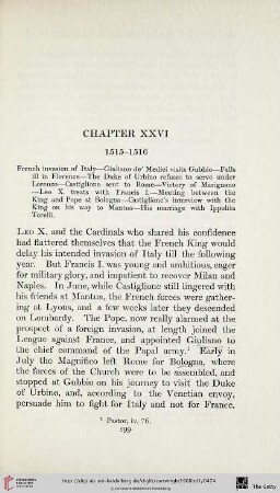 Chapter XXVI: 1515-1516