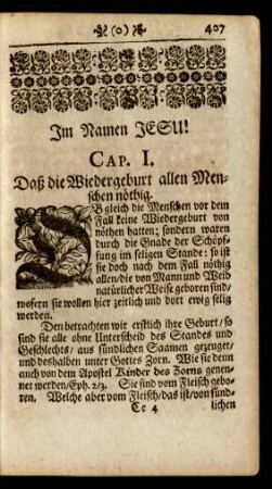 Cap. I. Daß die Wiedergeburt allen Menschen nöthig.