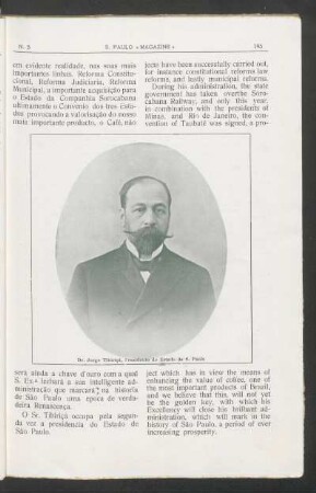 [Fotogravura do] Dr. Jorge Tibiriçá, Presidente do Estado de S. Paulo