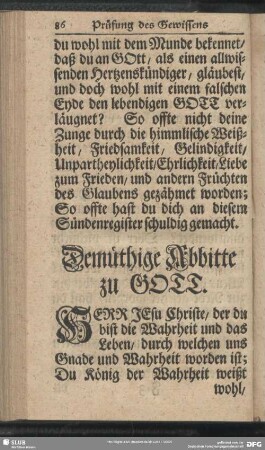 Demüthige Abbitte zu Gott am Mittwoch